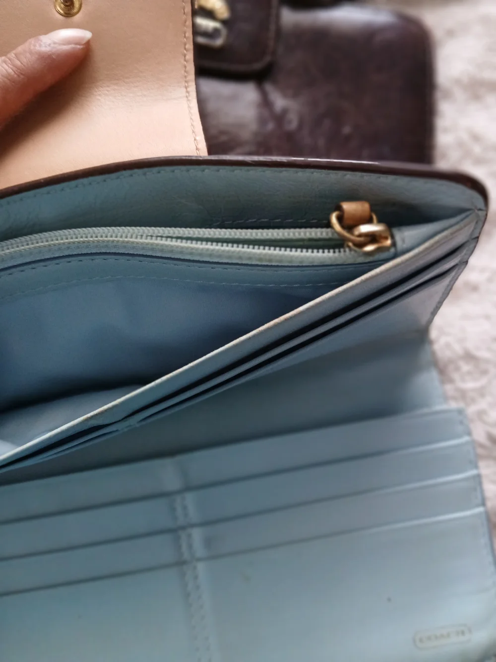 Coach Vintage Leather Wallet Bundle - Brown And Beige.
